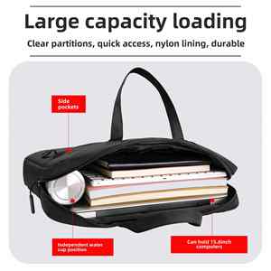 Sac à bandoulière léger pour homme, grande capacité, porte-gobelet, sacoche pour ordinateur portable avec compartiment porte-documents - Product Image 2