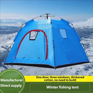 Carpa de Invierno para Pesca en Hielo y Camping - Oxford de Doble Capa, Impermeable, Resistente al Viento, Refugio para las Cuatro Estaciones, Apertura Automática Rápida, Protección UV - Product Image 2
