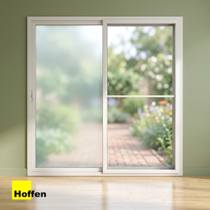 Porte coulissante Hoffen Pro à double vitrage en verre trempé 200x205, avec moustiquaire en fibre de verre blanche, insonorisée et étanche, pour cave à vin et jardin - Product Image 2