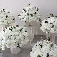 Boules de fleurs en soie blanches, jaunes, oranges et violettes pour centre de table de mariage, tables de réception, différentes tailles (40-80 cm), intérieur/extérieur