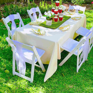 كراسي أطفال قابلة للطي متينة للاستخدام الخارجي، كراسي بلاستيكية محمولة بيضاء للحدائق والحفلات والمطاعم والمنتزهات - Product Image 3