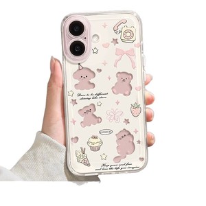 <span class=keywords><strong>Coque</strong></span> de téléphone portable antichoc motif chien de dessin animé mignon avec nœud pour <span class=keywords><strong>iPhone</strong></span> 16 15 Plus 17 Air Pro Max Space Shell Funda - Product Image 2