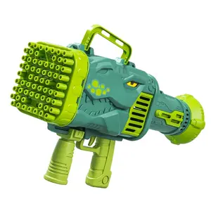 Amazon Hot Sale Toys 2023 Bubble Toys 64 Holes Light Version Bubble Gun Bazooka Gatling Rechargeable Toy Color Lights Plastic