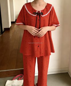 Pigiama Estivo in Cotone per Donne, Maniche Corte, Stile Coreano, Comodo e Traspirante con Stampa alla Moda - Product Image 4