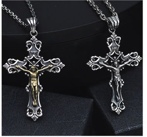 Nouveau chrétien jésus croix hommes bijoux Aint benoît croix pendentifs 925 en argent Sterling <span class=keywords><strong>Crucifix</strong></span> croix pendentif collier pour hommes - Product Image 5