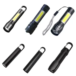 Mini COB Tactical Torch Zoomable Waterproof LED USB C Rechargeable Flashlight Customize Logo With Gift Box As Promotion Goods