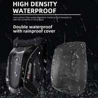 MJMOTO Sac à Dos Moto Coque Rigide en Fibre de Carbone Réfléchissant Imperméable pour Conduite Course Motocross Voyage Bagage
