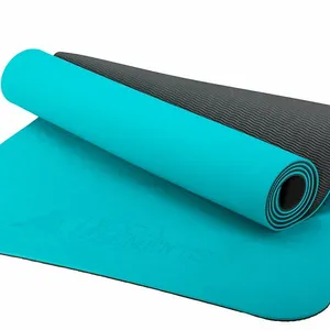 Ucuz fabrika fiyat toptan 6mm kalınlığında kaymaz çift taraflı TPE katlanır yoga mat satılık yoga mat seti blokları ve saman