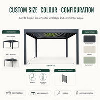 Pérgola Bioclimática de Aluminio Personalizada con Techo de Lamas Ajustables, Fabricante de Pérgolas con Lamas, Venta al por Mayor OEM, Australia