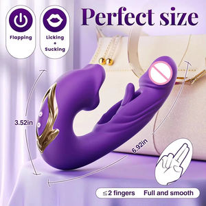 Vibrador 3 en 1 con Forma de Rosa, Estimulador de Punto G con Movimiento de Aleteo, Dildo con Función de Lamido de Lengua y Estimulación del Clítoris - Product Image 4