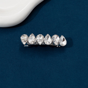 Mignon clair métal brillant cristal Barrettes croix décorative épingle à cheveux épingle à cheveux strass pince à cheveux pour femmes filles - Product Image 4