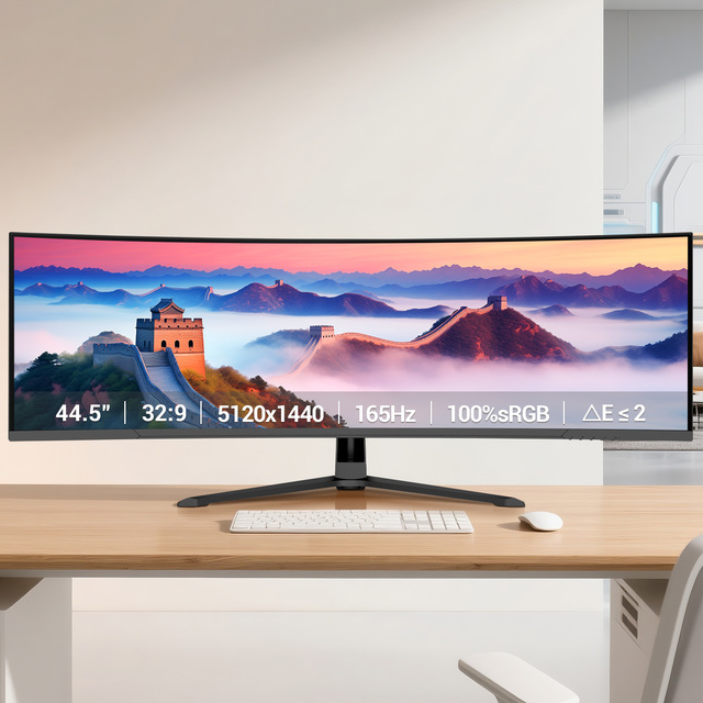 44.5 Inch 32:9 UltraWide Curved Gaming Monitor 5K 165Hz HDR400 Desktop PC Monitor with RGB Backlight 100*100mm VESA