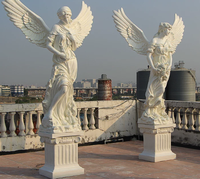 Grande statue de musicien en fibre de verre peinte à la main, ensemble de sculptures d'anges jouant du violon pour la décoration de jardins et d'hôtels, art extérieur de collection pour toutes les saisons