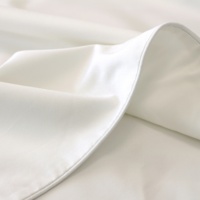 Parure de lit de luxe Queen King Size blanche 65% bambou 35% coton 400T style moderne drap plat drap-housse