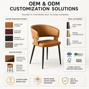 Silla de Comedor Moderna y Cómoda para el Hogar, Silla de Cuero Informal para Restaurante de Hotel, Silla Principal para Muebles de Hogar, Nueva para Negociación - Product Image 5