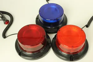 Mini LED çakarlı lamba 12V 24V emniyet yanıp sönen işaret ışığı araba Forklift için dönen uyarı manyetik kırmızı işaret ışığı