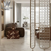 Paravent de séparation de pièce en métal rotatif multifonctionnel en acier inoxydable, design moderne Changhong, personnalisable pour la maison