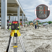Huepar RL300HR 360 Horizontal Rouge Intérieur/Extérieur Faisceau Rotatif Électronique Kit de Niveau Laser Rotatif à Nivellement Automatique