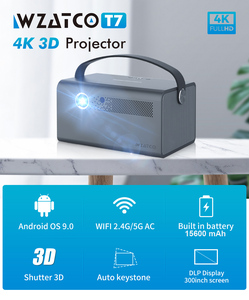Projecteur intelligent 3D DLP WZATCO T7 300 pouces Mini portable Android 9.0 WIFI BT 5.0 Beamer Batterie intégrée <span class=keywords><strong>15600</strong></span> <span class=keywords><strong>mAh</strong></span> - Product Image 2