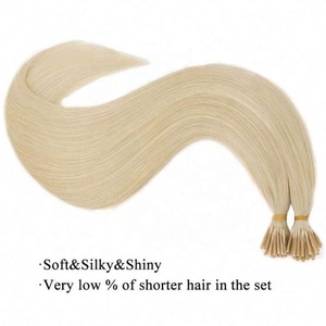 Extensions de cheveux indiennes Remy ondulées et bouclées gris argent Amygirl, I-Tip, double trame, sans perte - Product Image 3