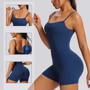 Individuelles Logo Damen Hochelastische Yoga-Trikots mit dünnen Trägern Fitness-Sportbekleidung Trainingskleidung Einteiliger Shapewear Yoga-Anzug - Product Image 3