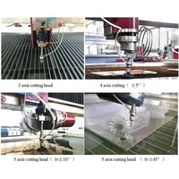 Prix bon marché 5 axes jet d'eau céramique carrelage Quartz granit marbre pierre verre bureau CNC Jet d'eau découpeuse