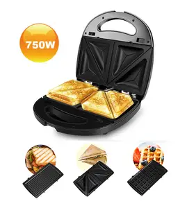 Toptan siyah çok fonksiyonlu taşınabilir kişiselleştirilmiş Waffle makinesi yapışmaz elektrikli Mini Waffle makinesi