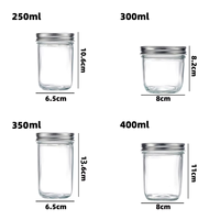 Vente en gros de pots en verre transparent de 120 ml, 500 ml, 1000 ml avec couvercle en aluminium, fermeture hermétique durable, qualité alimentaire, pour le stockage du miel, de la confiture, des épices