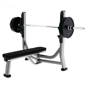Banc de musculation plat pour exercices de pression - Banc utilitaire durable pour développés couchés et entraînement avec haltères - Product Image 1