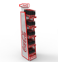 Étagère de présentation de boissons en métal en forme d'échelle - Étagère de sol en grille de fer détachable à 5 niveaux pour les bouteilles de cola