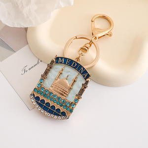 时尚蒙古包屋合金水钻钥匙扣时尚珐琅麦地那钥匙扣配铺路水晶女士礼品 - Product Image 4