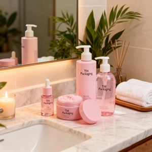ขวดครีมขัดหน้าสีชมพูแบบกำหนดเอง ขนาด 30 มล. 150 มล. 200 มล. 250 มล. 300 มล.  ขวดพลาสติก PET สำหรับโลชั่น ครีมบำรุงผิว ชุดบรรจุภัณฑ์เครื่องสำอาง - Product Image 2