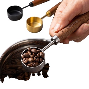 Gold Stainless Steel Precise 15ml <b>Measuring</b> <b>Spoon</b> Wood Handle Coffee Powder Milk Powder Coffee Beans Modern Minimalist LS05 - Product Image 3