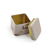 Petite boîte en métal carrée de 65*65*65 mm pour cosmétiques, thé, cadeaux, boîte à bonbons carrée, emballage