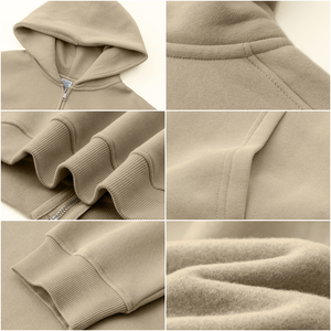 TKAN363 venta al por mayor de alta calidad de algodón de lana francés Terry hombres Sudadera con capucha personalizada de peso pesado invierno estampado bordado cremallera sudaderas con capucha - Product Image 4