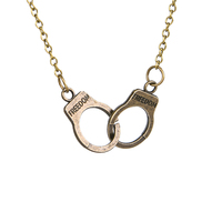 ZRM Collier menottes rétro en alliage style bohème européen et américain, Bracelet à lettres gris, Chaîne de clavicule, Accessoires de mode pour femmes