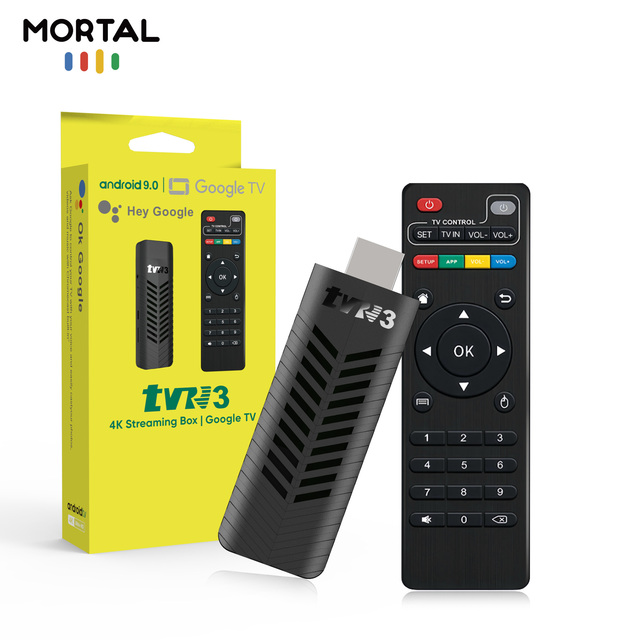 Factory Discount Sale Price Mortal TVR3-S Android9.0 Stick S905 Quad Core 4K WiFi2.4G Streaming Media Player
