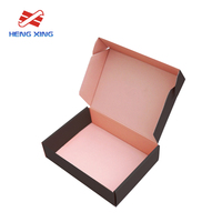 HENGXING – boîte d'emballage cadeau en carton ondulé avec logo personnalisé, petit, blanc, noir, rose, kraft, emballage en carton, boîte d'expédition