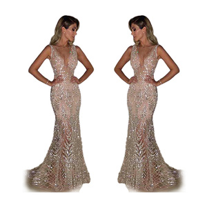 Nouvelle <span class=keywords><strong>robe</strong></span> de soirée Toast Dress <span class=keywords><strong>Wish</strong></span> sexy sans manches, <span class=keywords><strong>robe</strong></span> longue à sequins, décolleté plongeant - Product Image 5
