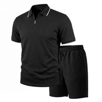 Nouvel ensemble décontracté deux pièces été européen et américain de haute qualité, unisexe, grande taille, imperméable, à manches courtes et shorts, couleur unie