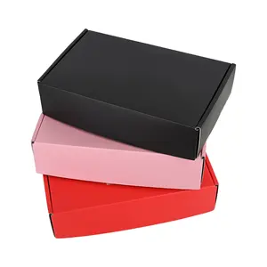 صناديق شحن وردية اللون من الورق المضلع صندوق بريد للتعبئة مطبوع بشعار حسب الطلب