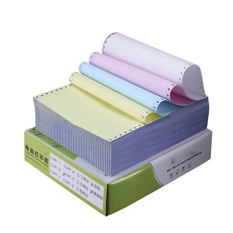 Ordenador de impresión continua ncr personalizado, papel de carbono a4, color verde, venta al por mayor