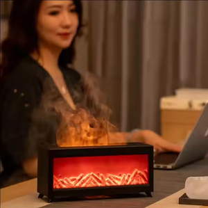 220毫升山毛榉木夜灯香薰扩散器新设计充电电壁炉火焰酒店家用u盘塑料 - Product Image 4