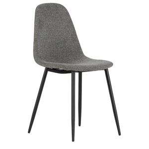 Vintage Industrial Modern Stackable Smooth Fabric <b>Dining</b> <b>Chairs</b> with Metal Legs <b>Grey</b> Upholstery for Restaurant Furniture - Product Image 2