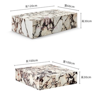 Designer Calacatta Viola Marble Tea <strong>Table</strong> Set Luxury <strong>Square</strong> Coffee <strong>Table</strong> Minimalist Low Profile <strong>Side</strong> <strong>Tables</strong> - Product Image 6