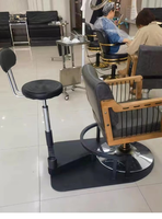 Chaise de barbier pour salon de coiffure avec dossier réglable, chaise de travail pour réception, chaise de technicien pivotante à 360°