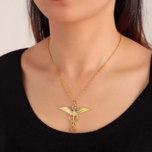 Y tế ECG tình yêu trái tim Viện trợ biểu tượng trẻ em của cổ điển quyến rũ Mặt dây chuyền vòng cổ với pha lê & Rhinestone cho y tá phụ kiện - Product Image 4