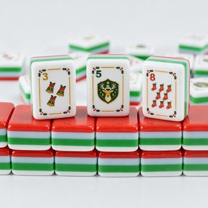 Tuiles de mahjong en acrylique à quatre couches sur le thème de Noël, design moderne et créatif, personnalisables, en stock - Product Image 1