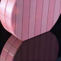 Boîte de parfum vide en cuir rayé rose de 50 ml, étui à parfum, sac à main