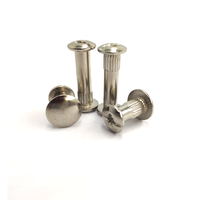 Vis de fixation hexagonale nickelée mâle-femelle en acier inoxydable à tête plate et embase cruciforme, vis de liaison pour meubles, vis combinées
